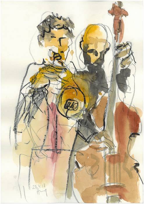 27.4.2018 Matthias Schwegler Trio  (Zeichnung A3 Heinrich Hüsch)